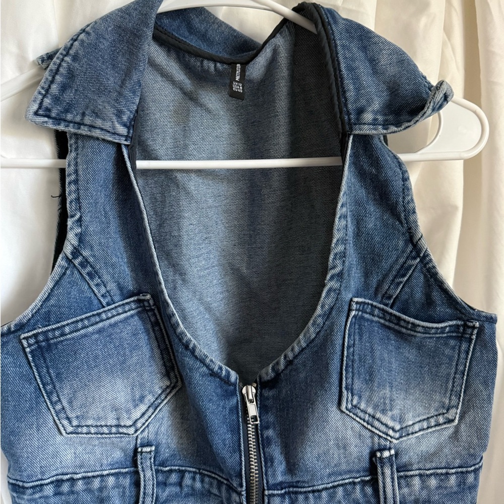 PrettyLittleThing Faded Blue Denim Vest